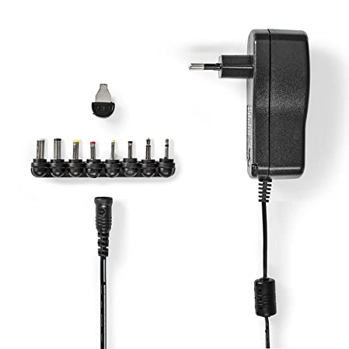 Universal AC-Netzteil - 18 W - 3-12 V DC - 1.10 m - 1.5 A - 8 Stecker - Schwarz von NEDIS