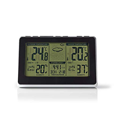 Wetterstation - Innen- und Aussenbereich - Inklusive schnurloser Wettersensor - Wettervorhesage - Zeitdisplay - LCD-Anzeige - Weckerfunktion Wetterstation - Innen- und Aussenbereich - Inklusive schnurloser Wettersensor - Wettervorhesage - Zeitdisplay - LCD-Anzeige - Weckerfunktion von NEDIS