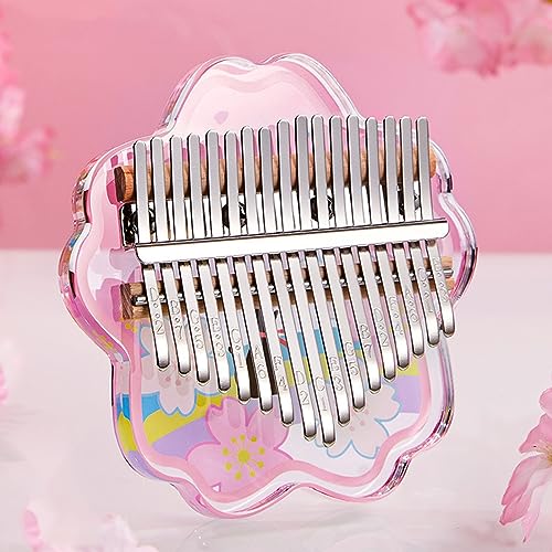 NEDLON Kalimba 21 Tasten Transparent Handklavier Acrylkristall Daumenklavier 17 Tasten Musikinstrument Marimba Für Musikgeschenke (Color : A, Size : 17 keys) von NEDLON