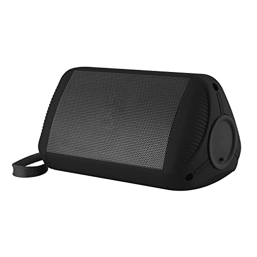 Tragbarer Bluetooth-Lautsprecher mit AUX-Eingang, satter Bass, lauter Lautstärke, kristallklarer Stereo-Sound, 90 m kabellose Reichweite, Mikrofon, wasserdicht IPX6 für Dusche/Poolside/Strand-Schwarz von NEEDONE