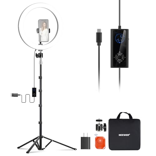 NEEWER 30,5cm(12Zoll) 24W Hochleistungs LED Ringlicht für Telefon mit 181 Zoll Halterung Bicolor 2900K-7000K USB Eingang Typ C PD CRI97+ 1810lux/0,5m 12 Szenen für Live Übertragung Zoom TikTok, RH12B NEEWER 30,5cm(12Zoll) 24W Hochleistungs LED Ringlicht für Telefon mit 181 Zoll Halterung Bicolor 2900K-7000K USB Eingang Typ C PD CRI97+ 1810lux/0,5m 12 Szenen für Live Übertragung Zoom TikTok, RH12B von NEEWER