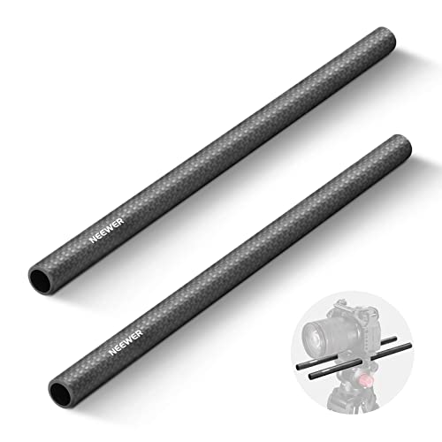 NEEWER 15 mm Rod Verlängerungsstangen aus Kohlefaser, 2 Stück, kompatibel mit SmallRig, kompatibel mit Tilta, 15 mm Schulterstützsystem, Follow Focus Schiene für DSLR-Kamera, SR002 (30 cm) von Neewer