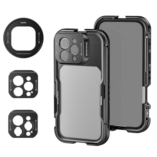 NEEWER 16 Pro Max Käfig Cage Schnellverschluss Video Rig Stabilisator kompatibel mit iPhone 16 Pro Max mit 67mm Filter Adapter 17mm Objektiv Backplate T Mount Lens Adapter kompatibel mit Moment PA074 NEEWER 16 Pro Max Käfig Cage Schnellverschluss Video Rig Stabilisator kompatibel mit iPhone 16 Pro Max mit 67mm Filter Adapter 17mm Objektiv Backplate T Mount Lens Adapter kompatibel mit Moment PA074 von NEEWER