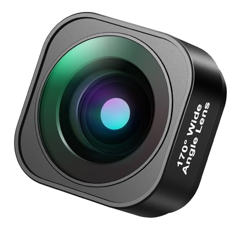 NEEWER 170° Ultra Weitwinkel Objektiv Kompatibel mit GoPro Hero 12 Hero 11 Hero 10 Hero 9 Schwarz Action Kamera Objektiv Zubehör, Anti Reflexions Multi Coated HD Optical Glass, Aluminium-Rahmen, LS-37 von NEEWER