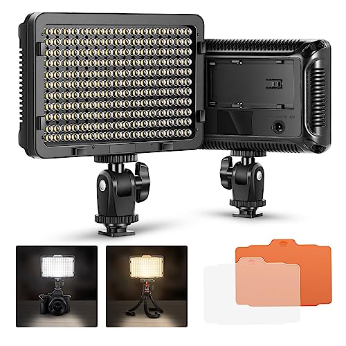 NEEWER 176 LED Videoleuchte Streaming Licht 5600K dimmbar Videolicht Panel mit 1/4 Zoll Gewinde, Key Light für Canon Nikon Pentax Panasonic Sony und andere DSLR Kameras Beleuchtung Fotografie von NEEWER