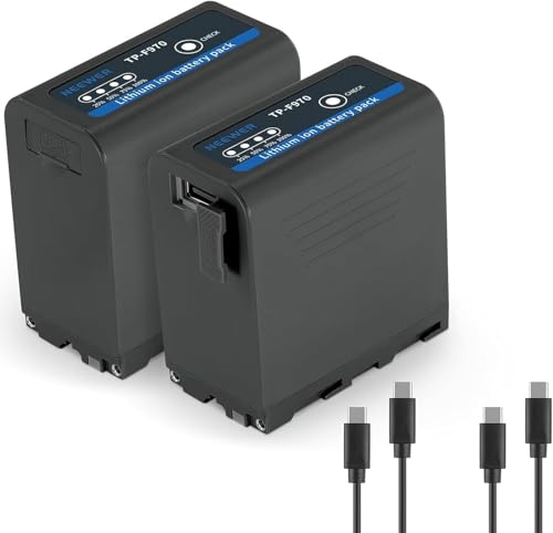 NEEWER 2 STK NP-F970 7800mAh Replacement Battery wiederaufladbarer NP-F Kamera Akku für Sony FX3/FX30/A7, für Canon R5, für Nikon Z8, 20W Typ C PD Schnellladung für Camcorder LED Videoleuchte, TP-F970 von NEEWER