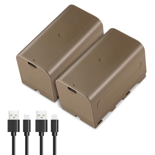 NEEWER 2 Stück NP-F750 Battery 7000mAh Ersatzakkus, 5,4 Std. volle Ladezeit mit USB Typ C Anschluss/Kabel wiederaufladbarer Kamera Videokamera Videoleuchte Monitor Akku für Sony NP-F550 F750 F950 F970 NEEWER 2 Stück NP-F750 Battery 7000mAh Ersatzakkus, 5,4 Std. volle Ladezeit mit USB Typ C Anschluss/Kabel wiederaufladbarer Kamera Videokamera Videoleuchte Monitor Akku für Sony NP-F550 F750 F950 F970 von NEEWER