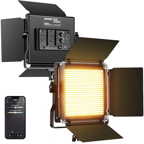 NEEWER 2 Stück Professionelle Metall Bi Color LED Videoleuchten, Videolicht für Studio YouTube, langlebig Metallrahmen, dimmbare 660 Perlen, Fotolicht mit U Halterung und Barndoor, 3200-5600K CRI96+ NEEWER 2 Stück Professionelle Metall Bi Color LED Videoleuchten, Videolicht für Studio YouTube, langlebig Metallrahmen, dimmbare 660 Perlen, Fotolicht mit U Halterung und Barndoor, 3200-5600K CRI96+ von NEEWER