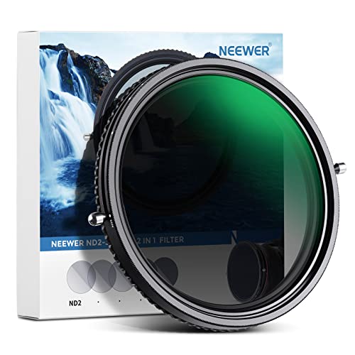 NEEWER 2 in 1 43mm Variable ND Filter ND2-ND32&CPL (Zirkular Polfilter) No X Cross Variabel Graufilter HD optisches Glas 30 lagiges Nano beschichtetes wasserabweisend Kratzfest von NEEWER