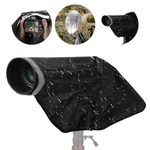 NEEWER 2 in 1 Kamera Regenschutz Regenhülle Reflektor, L großer, robuster wasserdichter Nylon Regenmantel für Canon Sony Nikon Fujifilm DSLR Kameras und Objektive bis zu 600mm mit Sichtfenster, PB018 von NEEWER