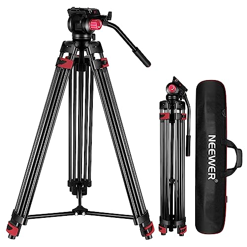 NEEWER 200cm Videostativ, Robustes Kamerastativ aus Aluminiumlegierung mit 360° Fluidkopf, Schnellwechselplatte kompatibel mit Canon Nikon Sony und Anderen DSLR Kamera Camcordern, 8kg Belastbarkeit NEEWER 200cm Videostativ, Robustes Kamerastativ aus Aluminiumlegierung mit 360° Fluidkopf, Schnellwechselplatte kompatibel mit Canon Nikon Sony und Anderen DSLR Kamera Camcordern, 8kg Belastbarkeit von NEEWER