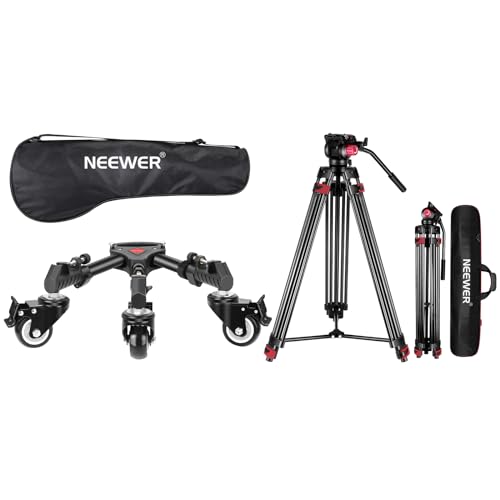 NEEWER 200cm Videostativ, Robustes Kamerastativ aus Aluminiumlegierung mit 360° Fluidkopf & Fotografie Rollwagen Dolly Hochleistung NEEWER 200cm Videostativ, Robustes Kamerastativ aus Aluminiumlegierung mit 360° Fluidkopf & Fotografie Rollwagen Dolly Hochleistung von NEEWER
