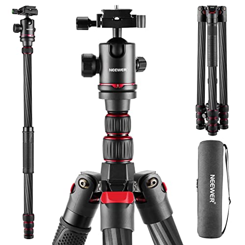 NEEWER 205cm Reisestativ aus Kohlefaser, neues Kamerastativ mit 2 teiligen Mittelachsen, 360° Panorama Kugelkopf, 1/4" Arca Typ QR Platte, mit ø28mm Säule, Einbeinstativstativ max Last 26,5 lb, N55CR NEEWER 205cm Reisestativ aus Kohlefaser, neues Kamerastativ mit 2 teiligen Mittelachsen, 360° Panorama Kugelkopf, 1/4" Arca Typ QR Platte, mit ø28mm Säule, Einbeinstativstativ max Last 26,5 lb, N55CR von NEEWER