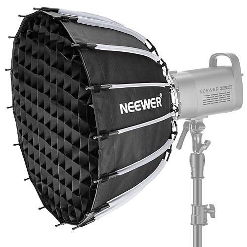 NEEWER 22Zoll/55cm Parabolic Softbox Quick Setup Quick Folding, mit Diffusoren/Wabengitter/Tasche, kompatibel mit Aputure 120d Light Dome Godox sl60w NEEWER RGB CB60 und Anderen Bowens Mount Lights von NEEWER