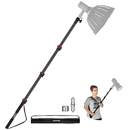 NEEWER 230cm Handliches Lichtstativ Teleskop Aluminium mit 1/4", 3/8", 5/8" Schraube/Einfachem Klappverschluss/Schultergurt/Kabelbindern/Tasche, Auslegerständer für Videolicht Flash Mikrofon, MS-230C NEEWER 230cm Handliches Lichtstativ Teleskop Aluminium mit 1/4", 3/8", 5/8" Schraube/Einfachem Klappverschluss/Schultergurt/Kabelbindern/Tasche, Auslegerständer für Videolicht Flash Mikrofon, MS-230C von NEEWER
