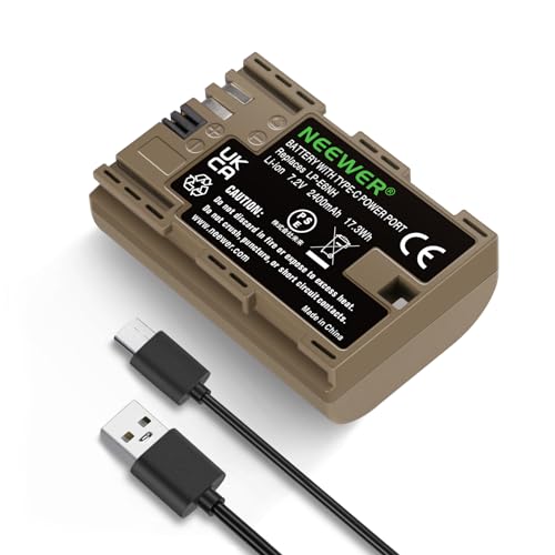 NEEWER 2400mAh LP-E6NH LP-E6N LP-E6 Ersatzakku, wiederaufladbarer Kameraakku mit USB Typ C 2,5Std. Schnellladung, kompatibel mit Canon EOS R5 R6 R6 II R7 R 5D II III IV 6D 6D II 70D 80D 90D NEEWER 2400mAh LP-E6NH LP-E6N LP-E6 Ersatzakku, wiederaufladbarer Kameraakku mit USB Typ C 2,5Std. Schnellladung, kompatibel mit Canon EOS R5 R6 R6 II R7 R 5D II III IV 6D 6D II 70D 80D 90D von NEEWER