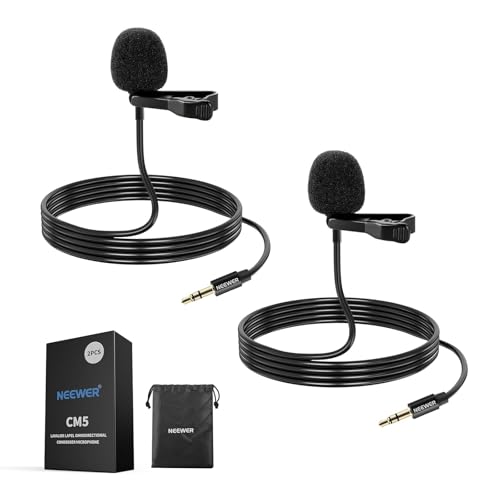 NEEWER 2er Lavalier Mikrofon, omnidirektionales Kondensator Ansteckmikrofon, kabelgebunden, für die Bühne YouTube Live Streaming kompatibel mit Rode Wireless GO II 2 DJI Wireless Mic Transmitter CM5 NEEWER 2er Lavalier Mikrofon, omnidirektionales Kondensator Ansteckmikrofon, kabelgebunden, für die Bühne YouTube Live Streaming kompatibel mit Rode Wireless GO II 2 DJI Wireless Mic Transmitter CM5 von NEEWER