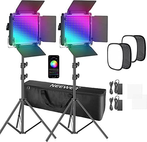 NEEWER 2er Pack 660 PRO RGB LED Video Licht mit APP-Steuerung Softbox Kit, 360° Vollfarbe, 50W Videobeleuchtung CRI 97+ für Spiele, Streaming, Zoom, YouTube, Rundfunk, Webkonferenz, Fotografie NEEWER 2er Pack 660 PRO RGB LED Video Licht mit APP-Steuerung Softbox Kit, 360° Vollfarbe, 50W Videobeleuchtung CRI 97+ für Spiele, Streaming, Zoom, YouTube, Rundfunk, Webkonferenz, Fotografie von NEEWER