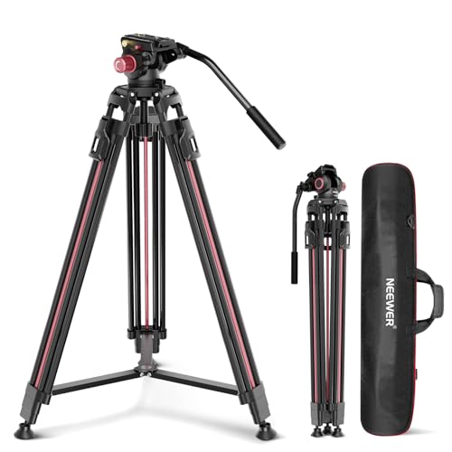 NEEWER 2m Video Kamera Stativ mit Fluidkopf, Hochleistungs -Stativ aus Aluminium mit Schnellverschluss und QR Platte kompatibel mit Canon Nikon Sony DSLR Kamera Camcorder, max. Tragkraft 17,6 lb LL38 NEEWER 2m Video Kamera Stativ mit Fluidkopf, Hochleistungs -Stativ aus Aluminium mit Schnellverschluss und QR Platte kompatibel mit Canon Nikon Sony DSLR Kamera Camcorder, max. Tragkraft 17,6 lb LL38 von NEEWER