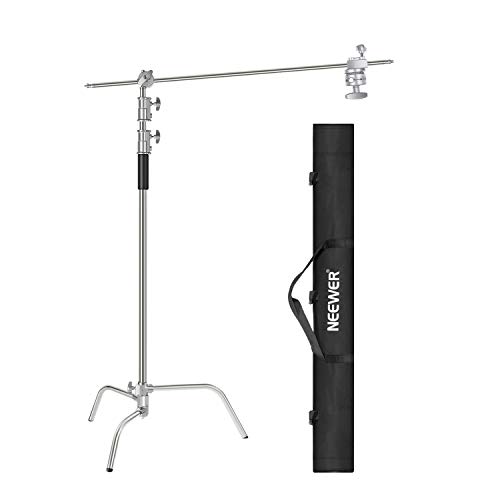 NEEWER 3 Meter Verstellbarer C-Stand Lampentständer mit 1,2 Meter Verlängerungsarm, 2 teiligem Griffkopf und Tragetasche für Fotostudio Videoreflektor, Schirm, Monolight usw. (Basic Version) von NEEWER