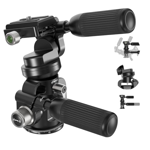NEEWER 3 Wege Stativkopf ohne Getriebe mit ±15° Nivellierschalenbasis, 3 Achsen Fotografie Fluidkopf mit präziser Dämpfungsreibung, Arca Typ QR Platte einziehbarer Griff, Maximale Belastung 6kg, GM37 NEEWER 3 Wege Stativkopf ohne Getriebe mit ±15° Nivellierschalenbasis, 3 Achsen Fotografie Fluidkopf mit präziser Dämpfungsreibung, Arca Typ QR Platte einziehbarer Griff, Maximale Belastung 6kg, GM37 von NEEWER