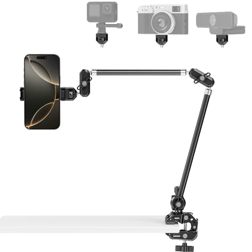 NEEWER 30" Gelenkarm Magic Arm mit Superklemme, Overhead Kamera Tischhalterung mit 1/4" 3/8" Gewinde für ARRI, Cold Shoe, Telefonhalterung, kompatibel mit iPhone DSLR Action Kamera Video Licht, UA056 NEEWER 30" Gelenkarm Magic Arm mit Superklemme, Overhead Kamera Tischhalterung mit 1/4" 3/8" Gewinde für ARRI, Cold Shoe, Telefonhalterung, kompatibel mit iPhone DSLR Action Kamera Video Licht, UA056 von NEEWER