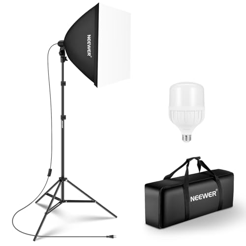 NEEWER 350W Äquivalent Softbox Beleuchtung Set, 5700K LED Glühbirne, 24"x24" Fotostudio Soft Box mit E27 Sockel, Fotografie kontinuierliche Beleuchtungsset, Fotostudio Ausrüstung, NK300 von NEEWER