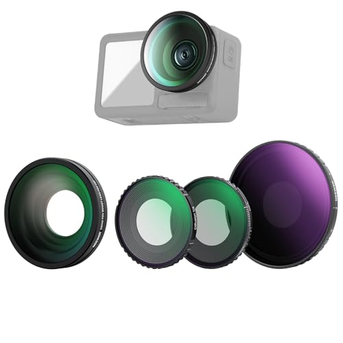 NEEWER 4 in 1 ND Filter und Objektiv Zubehör Set kompatibel mit DJI Osmo Action 5 Pro/4, Variabler ND8-32 Graufilter CPL Polfilter Black Diffusion 1/4, 185 Grad Weitwinkelobjektiv, HD Optikglas, FL-53 NEEWER 4 in 1 ND Filter und Objektiv Zubehör Set kompatibel mit DJI Osmo Action 5 Pro/4, Variabler ND8-32 Graufilter CPL Polfilter Black Diffusion 1/4, 185 Grad Weitwinkelobjektiv, HD Optikglas, FL-53 von NEEWER