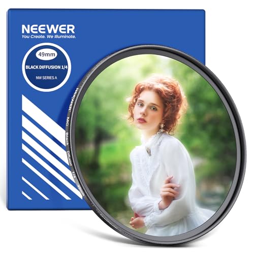 NEEWER 49mm Schwarz Diffusion 1/4 Filter Nebel Dreamy Soft Cinematic Effect Filter Ultra Slim Wasserabweisend Kratzfestes Optisches Glas Mehrere Nano Beschichtungen für Video/Vlog/Portrait Fotografie NEEWER 49mm Schwarz Diffusion 1/4 Filter Nebel Dreamy Soft Cinematic Effect Filter Ultra Slim Wasserabweisend Kratzfestes Optisches Glas Mehrere Nano Beschichtungen für Video/Vlog/Portrait Fotografie von NEEWER