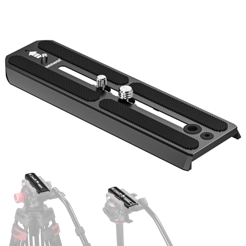 NEEWER 501PL Stativ Schnellwechselplatte kompatibel mit Manfrotto MVH500AH MVH502AH, 16cm verlängerte Kamera Montageplatte mit 1/4" 3/8" Schrauben, Anti Off Pin für GM001 GM002 GM006 Fluidköpfe, QR6 NEEWER 501PL Stativ Schnellwechselplatte kompatibel mit Manfrotto MVH500AH MVH502AH, 16cm verlängerte Kamera Montageplatte mit 1/4" 3/8" Schrauben, Anti Off Pin für GM001 GM002 GM006 Fluidköpfe, QR6 von NEEWER