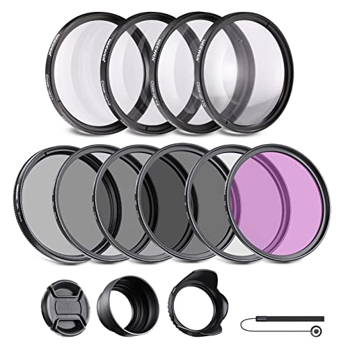 NEEWER 55mm ND Filter Set ND/CPL(Polfilter)/UV/FLD/Nahfilter Objektivzubehör ND2 ND4 ND8 Graufilter Set (+1/+2/+4/+10) Tulpen Blende, zusammenklappbarer Gummi Blende, Objektivdeckel, Filterbeute von NEEWER