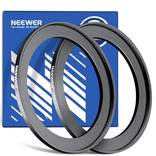 NEEWER 58-67mm Step Up Adapterring (2er Pack) mit Reinigungstuch, ultraschlanker Objektivfilter Adapterring aus Aluminiumlegierung für 58mm Kameraobjektive zur Verwendung von 67mm Filtern von NEEWER