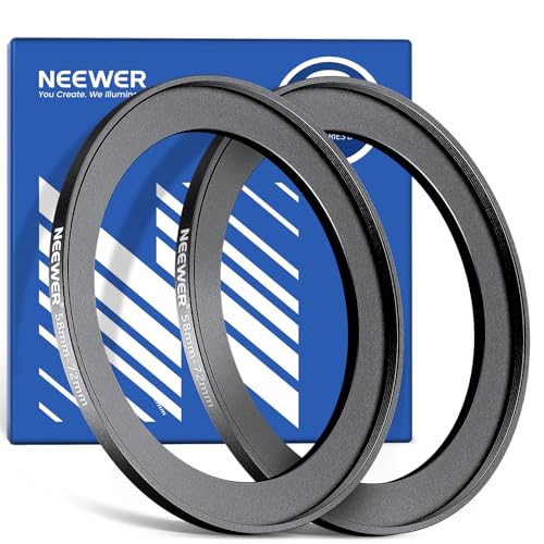 NEEWER 58-72mm Step Up Adapterring (2er Pack) mit Reinigungstuch, ultraschlanker Objektivfilter Adapterring aus Aluminiumlegierung für 58mm Kameraobjektive zur Verwendung von 72mm Filtern von NEEWER