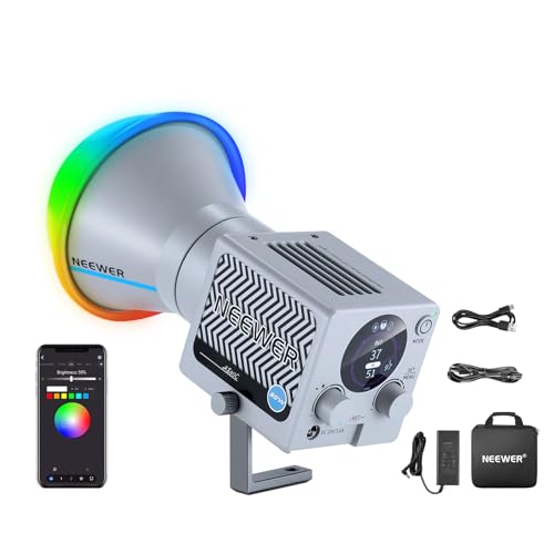 NEEWER 60W Tragbare RGB LED Videolicht Hand Fülllicht, APP/2.4G/Panel Steuerung 8700Lux/1m 2700-6500K CRI97+ COB Dauerlicht für Studiofotografie, Videoaufnahmen und Streaming, HS60C NEEWER 60W Tragbare RGB LED Videolicht Hand Fülllicht, APP/2.4G/Panel Steuerung 8700Lux/1m 2700-6500K CRI97+ COB Dauerlicht für Studiofotografie, Videoaufnahmen und Streaming, HS60C von NEEWER