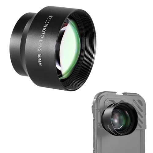 NEEWER 60mm HD Teleobjektiv für 17mm Objektiv hintere Platine, 2X Vergrößerung, kompatibel mit SmallRig NEEWER iPhone Samsung Handykäfig Hülle mit 17mm Objektivadapter, kompatibel mit Sandmarc, LS-41 von NEEWER