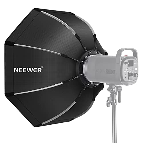 NEEWER 65cm achteckige Softbox Schnellspanner, mit Bowens Halterung, Tragetasche kompatibel mit NEEWER CB60 CB100 CB150 Vision 4 S101-300W/400W und Anderen Bowens Motage Licht -SF-RPBO26 von NEEWER