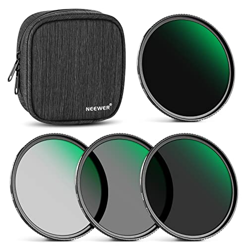 NEEWER 67mm Fixed ND Filter Set ND1000 ND64 ND8 ND4 Graufilter 30 lagige Nanobeschichtungen/optisches HD Glas/ultradünn/wasserabweisend/Kratzfest/wasserdichte Filtertasche Neutraldichtefiltersatz von NEEWER