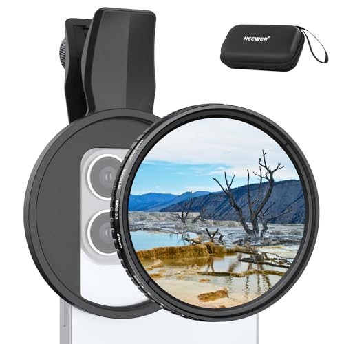 NEEWER 67mm Variabler ND Filter kompatibel mit iPhone, Clip On ND2-32 Graufilter Handy Kamera Objektiv Fotografie Zubehör Set, kompatibel mit iPhone 16 15 Pro Max Plus 16e 14 13 mini 12, FL-B25 NEEWER 67mm Variabler ND Filter kompatibel mit iPhone, Clip On ND2-32 Graufilter Handy Kamera Objektiv Fotografie Zubehör Set, kompatibel mit iPhone 16 15 Pro Max Plus 16e 14 13 mini 12, FL-B25 von NEEWER