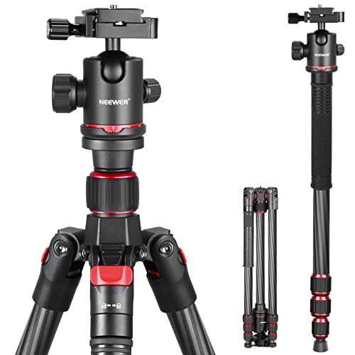 NEEWER 68"/172cm Carbon Stativ Einbeinstativ mit Mittelsäule, 360° Panorama Kugelkopf, Arca Typ QR Platte, Tasche, kompaktes leichtes Kohlefaser Reisestativ Max Belastung 26,5lb/12kg, N55C NEEWER 68"/172cm Carbon Stativ Einbeinstativ mit Mittelsäule, 360° Panorama Kugelkopf, Arca Typ QR Platte, Tasche, kompaktes leichtes Kohlefaser Reisestativ Max Belastung 26,5lb/12kg, N55C von NEEWER