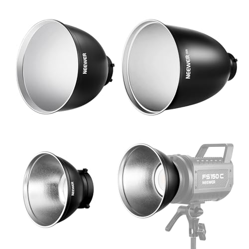 NEEWER 7" Standard/10 Medium/11 Focus Reflektor Set, 55°/65°/45° Bowens Mount Reflektor Diffusor Lampenschirm Kompatibel mit Godox Kompatibel mit Aputure NEEWER Studioleuchte Blitzlicht, FR18 NEEWER 7" Standard/10 Medium/11 Focus Reflektor Set, 55°/65°/45° Bowens Mount Reflektor Diffusor Lampenschirm Kompatibel mit Godox Kompatibel mit Aputure NEEWER Studioleuchte Blitzlicht, FR18 von NEEWER
