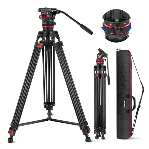 NEEWER 189cm Videostativ Video Tripod mit Dämpfung Fluidkopf, Metall Heavy Duty Dual Mode QR Platte, Fotostativ Kamera Stativ kompatibel mit DJI RS Gimbals, TP75 von NEEWER
