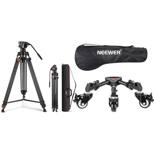 NEEWER 74" Pro Videostativ mit Fluidkopf, QR Platte kompatibel mit DJI RS Gimbals, strapazierfähiges Kamerastativ, Fotostativ Dolly, Heavy Duty 50lbs Kapazität Stativ Räder mit 3 Zoll Gummiräder NEEWER 74" Pro Videostativ mit Fluidkopf, QR Platte kompatibel mit DJI RS Gimbals, strapazierfähiges Kamerastativ, Fotostativ Dolly, Heavy Duty 50lbs Kapazität Stativ Räder mit 3 Zoll Gummiräder von NEEWER