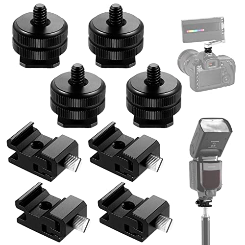 NEEWER 8-teiliges 1/4 Zoll Blitzschuh-Halterungs- und Blitzschuh-Ständer-Adapter Set für DSLR-Kamera-Rig, Kamera-Blitzschuh-Adapter, Blitzschuh-Halterungen für Stativ von NEEWER