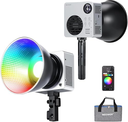 NEEWER HB80C 80W RGBWW LED Videolicht mit 72Wh Akku & 100W PD Schnellladung, Bowens Mount, 2500-7500K Farbtemperatur, 10400lx/m Helligkeit, 18 Lichteffekte für Studio, Fotografie & Videoaufnahmen NEEWER HB80C 80W RGBWW LED Videolicht mit 72Wh Akku & 100W PD Schnellladung, Bowens Mount, 2500-7500K Farbtemperatur, 10400lx/m Helligkeit, 18 Lichteffekte für Studio, Fotografie & Videoaufnahmen von NEEWER