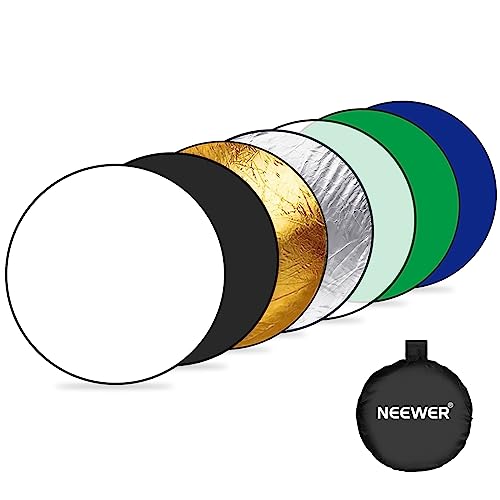 NEEWER 80cm Fotografie Reflektor, 7 in 1 Aufklapp Lichtreflektor Diffusor mit Tasche Chroma Key Blau/Grün Bildschirm, durchscheinend/Silber/Gold/Weiß/Schwarz für Fotostudio Außenbeleuchtung, RF-80A NEEWER 80cm Fotografie Reflektor, 7 in 1 Aufklapp Lichtreflektor Diffusor mit Tasche Chroma Key Blau/Grün Bildschirm, durchscheinend/Silber/Gold/Weiß/Schwarz für Fotostudio Außenbeleuchtung, RF-80A von NEEWER
