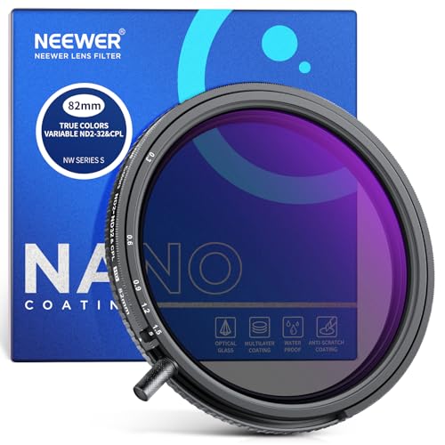 NEEWER 82mm True Colors Variabler ND Filter ND2-ND32 & CPL, 2 in 1 einstellbare Neutraldichte und Zirkulare Polarisationsfilter, mehrfach beschichtetes HD Optisches Glas Zubehör/Aluminiumrahmen NEEWER 82mm True Colors Variabler ND Filter ND2-ND32 & CPL, 2 in 1 einstellbare Neutraldichte und Zirkulare Polarisationsfilter, mehrfach beschichtetes HD Optisches Glas Zubehör/Aluminiumrahmen von NEEWER