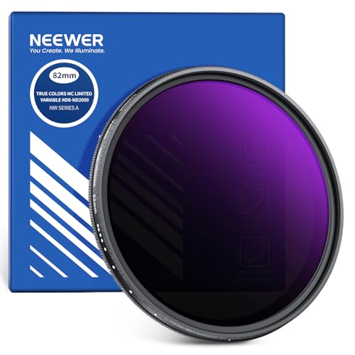 NEEWER 82mm Variabler ND Filter (ND8-2000), True Colors und Hard Stop, 3-11 Stops einstellbar begrenzter Graufilter Objektivfilter für DSLR spiegellose Kameras, mehrfach beschichtetes optisches Glas von NEEWER