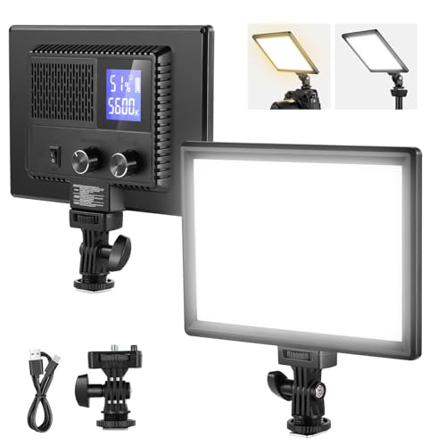NEEWER 9" LED Videoleuchte Panel, dimmbare, sanfte Beleuchtung für DSLR Kamera, 4000mAh Akku, USB Typ C Anschlüsse, 3200K ~ 5600K CRI95+ 600Lux für Fotografie Videoaufzeichnung Live Streaming NL-116AI NEEWER 9" LED Videoleuchte Panel, dimmbare, sanfte Beleuchtung für DSLR Kamera, 4000mAh Akku, USB Typ C Anschlüsse, 3200K ~ 5600K CRI95+ 600Lux für Fotografie Videoaufzeichnung Live Streaming NL-116AI von NEEWER
