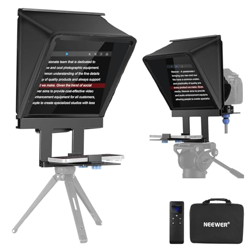 NEEWER 9" Teleprompter für Handy DSLR Kamera kompatibel mit iOS Android schnell einzurichtender Handy Prompter mit Fernbedienung/App Steuerung QR Kamera Halterung für Online Unterrichts Livestream X9M NEEWER 9" Teleprompter für Handy DSLR Kamera kompatibel mit iOS Android schnell einzurichtender Handy Prompter mit Fernbedienung/App Steuerung QR Kamera Halterung für Online Unterrichts Livestream X9M von NEEWER
