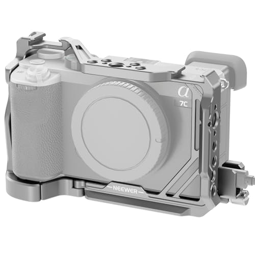 NEEWER A7C II A7CR Kamera Käfig Cage für Sony A7C II A7CR, Alu. Video Rig mit QR Basis Arca Typ, kompatibel mit DJI RS Gimbal, HDMI Kabelklemme, NATO, Cold Shoe 3/8" ARRI 1/4" Gewinde, CA051 Silber NEEWER A7C II A7CR Kamera Käfig Cage für Sony A7C II A7CR, Alu. Video Rig mit QR Basis Arca Typ, kompatibel mit DJI RS Gimbal, HDMI Kabelklemme, NATO, Cold Shoe 3/8" ARRI 1/4" Gewinde, CA051 Silber von NEEWER